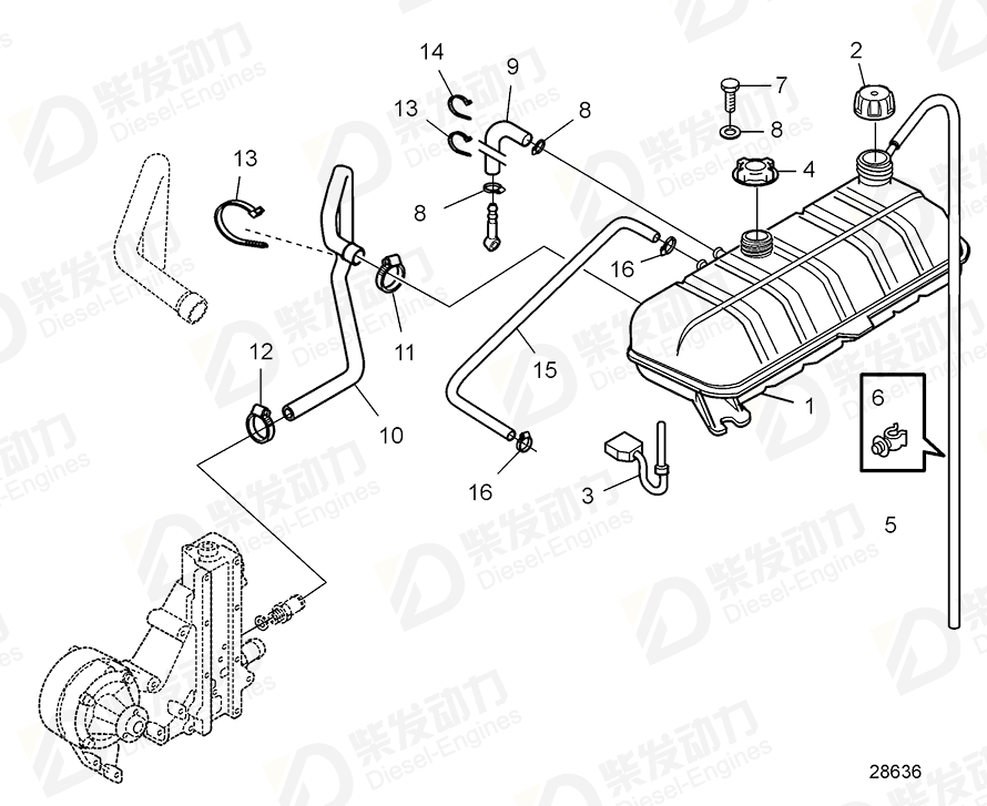 VOLVO Clamping band 20405754 Drawing